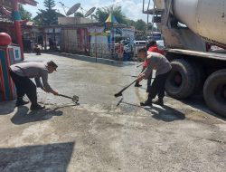 Tahap Kedua Revitalisasi Masjid Cheng Hoo, Polres Purbalingga Lakukan Pengecoran Halaman