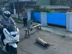 Polsek Padamara Atur Lalu Lintas di Lokasi Kabel Listrik Putus