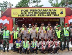 Pantau Situasi Nataru, Pamatwil Polda Jateng Cek Pospam Ops Lilin Candi 2023 Polres Wonogiri