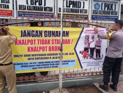 Polsek Kalimanah Gandeng Pemerintah Desa dan Kelurahan Pasang Imbauan Larangan Knalpot Brong