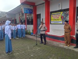 Kapolsek Kalimanah Sosialisasi Larangan Penggunaan Knalpot Brong di SMK Widya Manggala