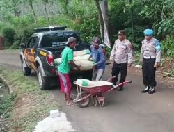 Polsek Kejobong Bantu Material Pembangunan Badko LPQ Desa Gumiwang