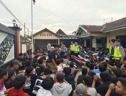 44 Sepeda Motor Melanggar Aturan Lalu Lintas Terjaring Razia di Lokasi Balap Liar Karangmoncol