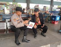 Polsek Kalimanah Sosialisasi Mudik Aman dan Layanan 110 di Terminal 