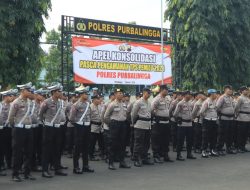 Selesai Tugas Pengamanan TPS Polres Purbalingga Gelar Apel Konsolidasi